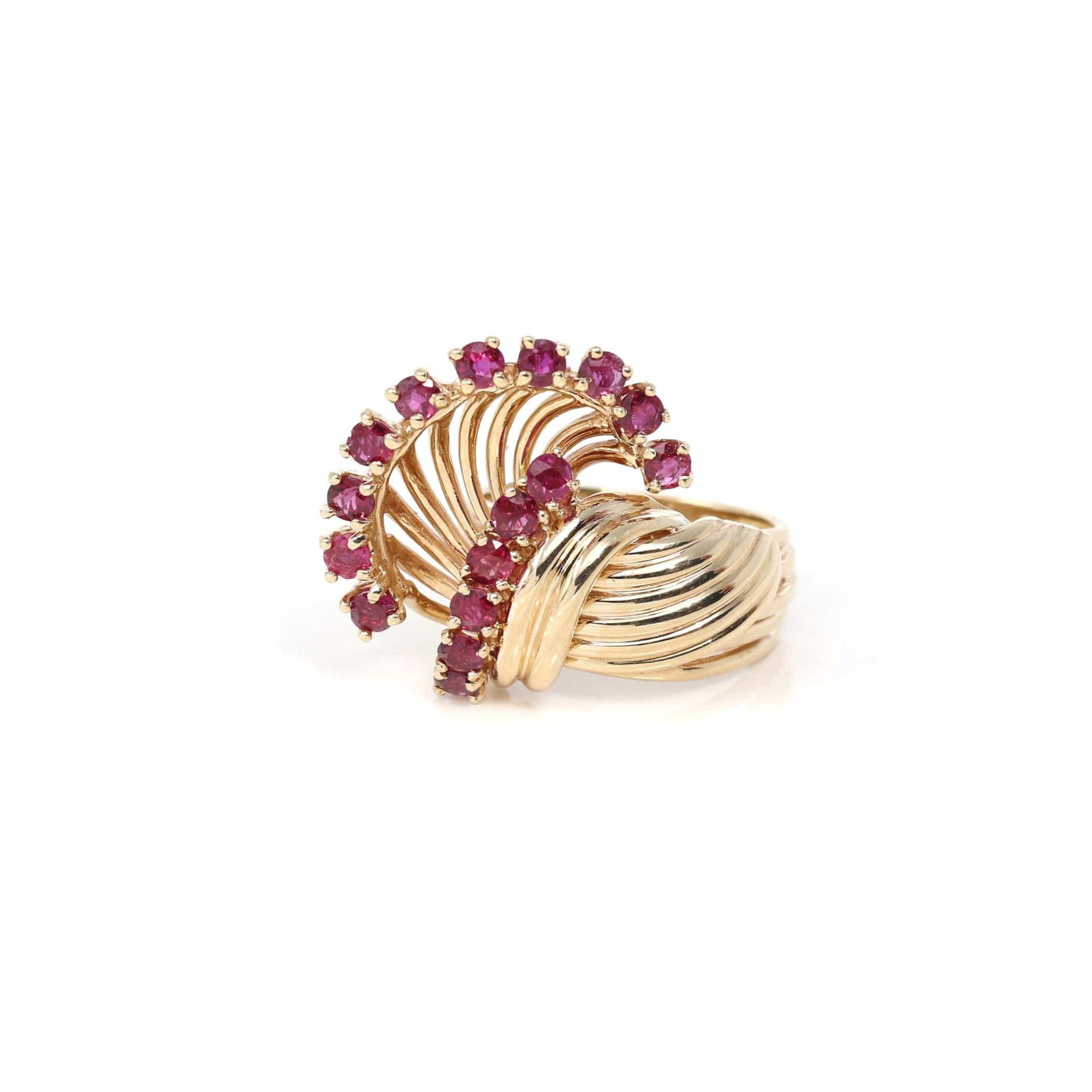 Baikalla Jewelry Gold Ruby Ring 6.5 18k Yellow Gold Natural Oval Ruby Diamond Anniversary Ring