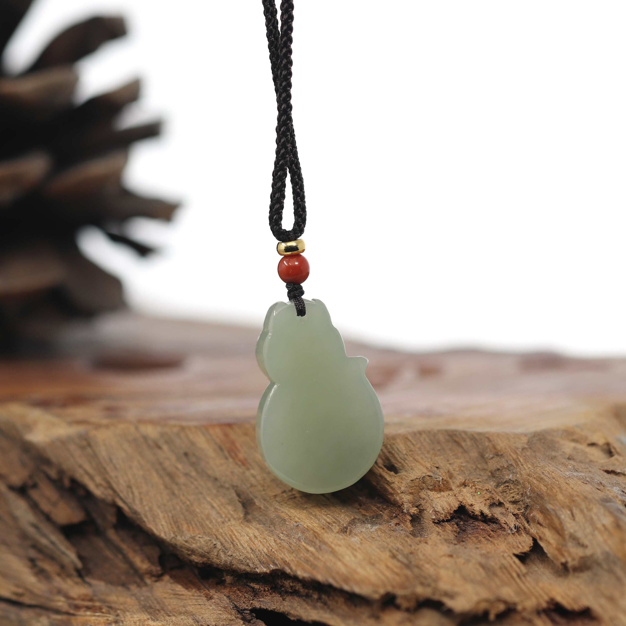 Baikalla Jewelry Jade Pendant Baikalla Genuine Nephrite Jade Cute Fox Carving Pendant Necklace