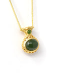 Baikalla Jewelry Jade Pendant Necklace Copy of Baikalla™ "Lucky Oval Jade" Sterling Silver Nephrite Green Jade Classic Pendant Necklace