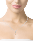 Baikalla Jewelry Gemstone Pendant Necklace Baikalla 14k White Gold Golden Pearl Necklace With Diamond