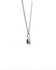 Baikalla Jewelry Gemstone Pendant Necklace Baikalla 14k White Gold Genuine AAA Tear Drop Garnet Pendant Necklace With Diamonds