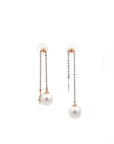 Baikalla Jewelry Gold Gemstone Earrings Baikalla Classic 18k Rose Gold Pearl Dangle Earrings