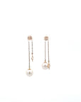 Baikalla Jewelry Gold Gemstone Earrings Baikalla Classic 18k Rose Gold Pearl Dangle Earrings