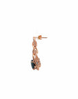 Baikalla Jewelry Gold Gemstone Earrings Baikalla 14K Rose Gold Oval Topaz Diamond Dangle Earrings