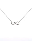 Baikalla Jewelry Gold Diamond Necklace 18K White Gold Infinity .0124 CTW Diamond Pendant Necklace