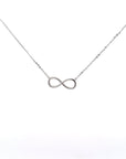 Baikalla Jewelry Gold Diamond Necklace 18K White Gold Infinity .0124 CTW Diamond Pendant Necklace