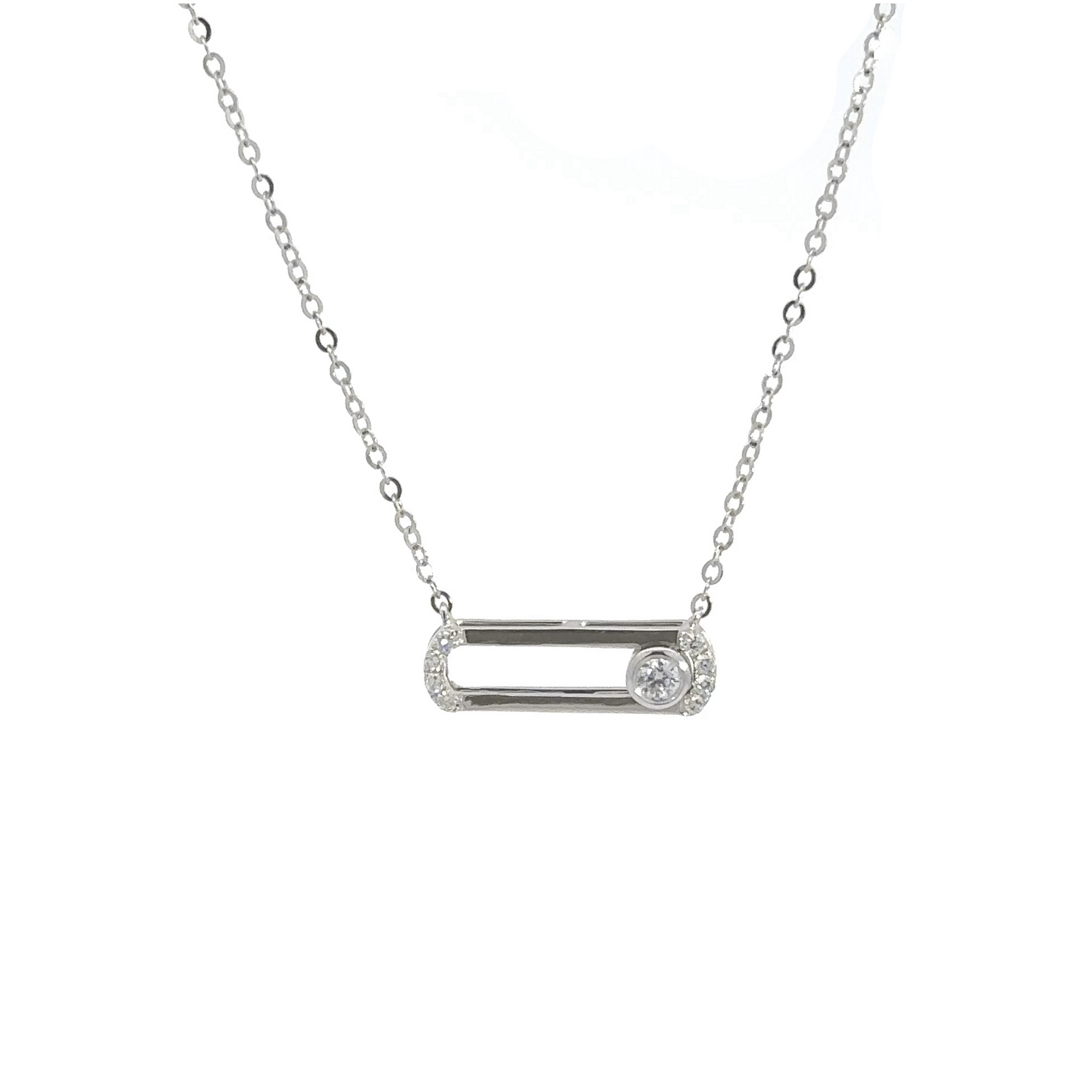 Baikalla Jewelry Gold Diamond Necklace 18K White Gold Infinity .0112 CTW Diamond Pendant Necklace