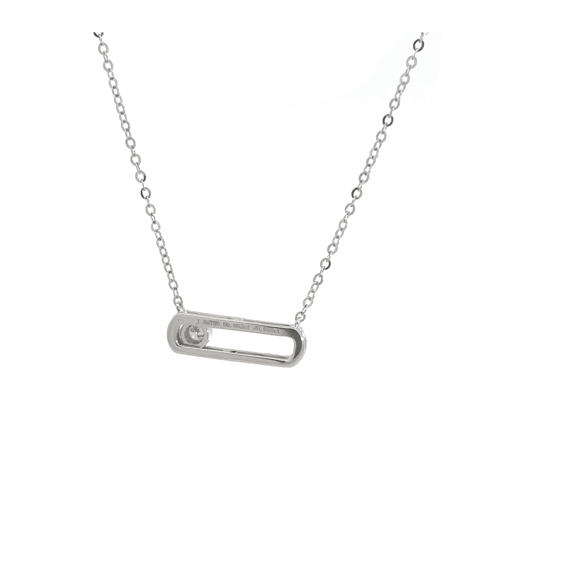 Baikalla Jewelry Gold Diamond Necklace 18K White Gold Infinity .0112 CTW Diamond Pendant Necklace