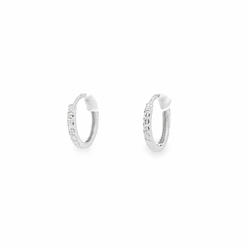 Baikalla Jewelry Silver Gemstone Earrings Baikalla 18k White Gold Dangle Diamond Cut Hoop Earrings