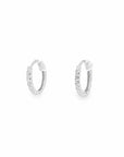 Baikalla Jewelry Silver Gemstone Earrings Baikalla 18k White Gold Dangle Diamond Cut Hoop Earrings