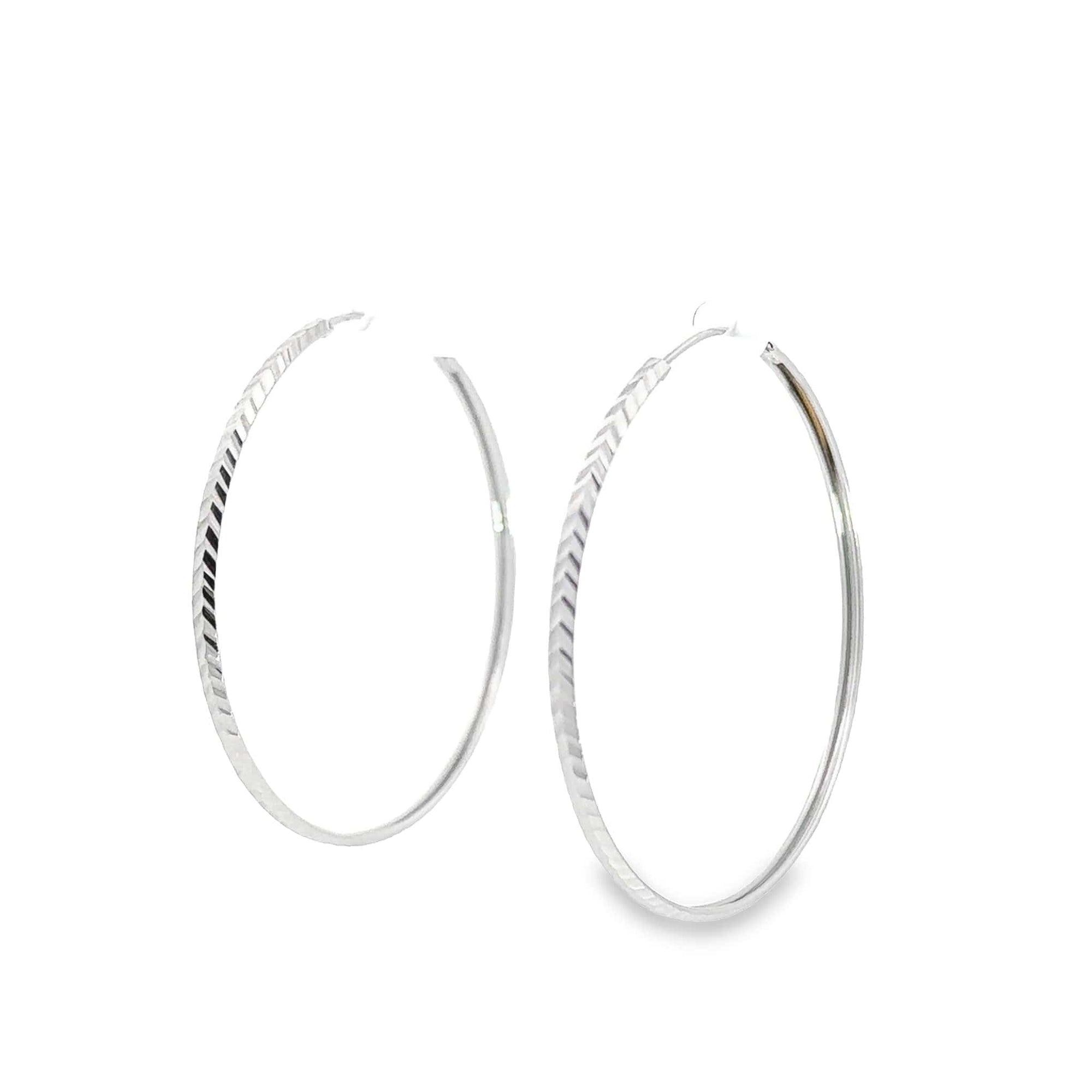 Baikalla Jewelry Silver Gemstone Earrings Baikalla 18k White Gold Dangle Diamond Cut Hoop Earrings