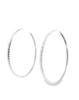 Baikalla Jewelry Silver Gemstone Earrings Baikalla 18k White Gold Dangle Diamond Cut Hoop Earrings