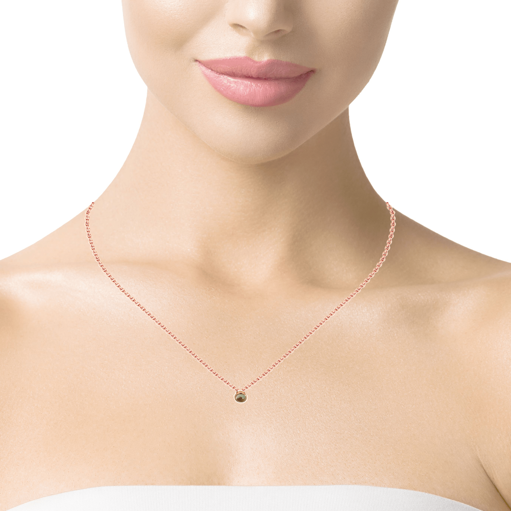 Baikalla Jewelry Gemstone Pendant Necklace Baikalla 18K Rose Gold Round Tourmaline Pendant Necklace