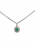 Baikalla Jewelry Gemstone Pendant Necklace Baikalla™ 14k White Gold A Emerald Oval With Diamonds