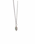 Baikalla Jewelry Gemstone Pendant Necklace Baikalla™ 14k White Gold A Emerald Oval With Diamonds