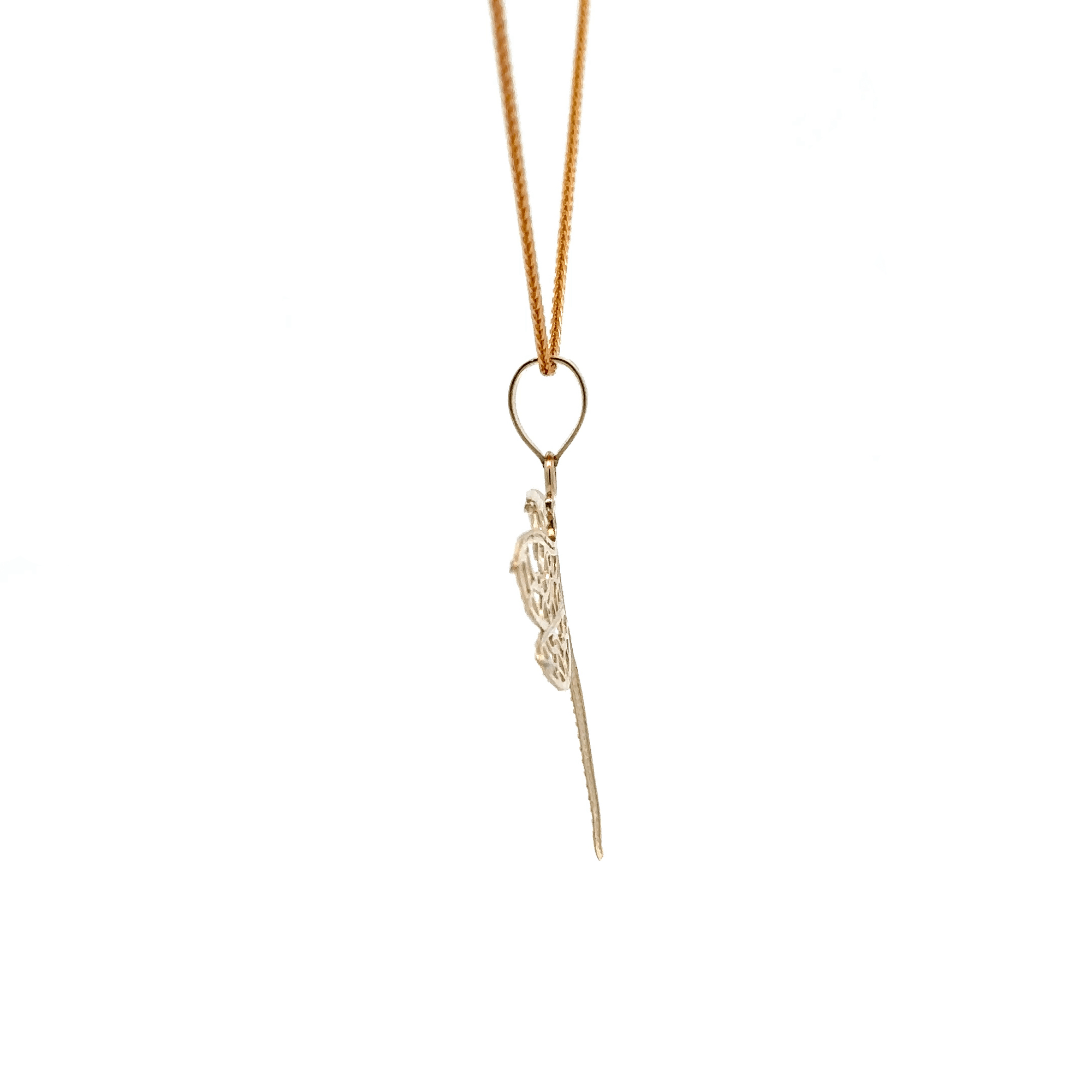 Baikalla Jewelry 14K Yellow Gold Pendant Baikalla 14k Yellow Gold Diamond Cut Dragonfly Pendant Necklace