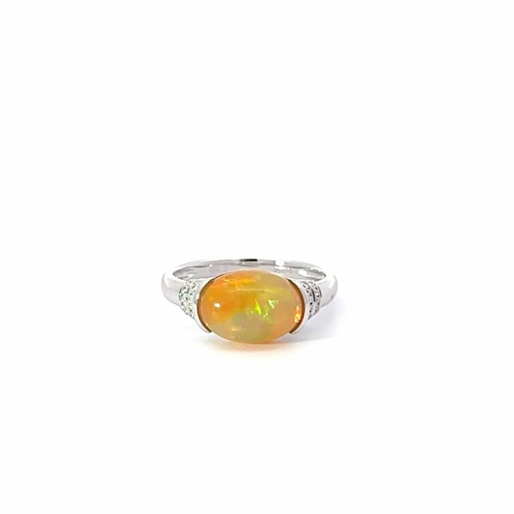 Baikalla Jewelry Gold Opal Ring Baikalla™ "Charlotte" 18K Gold Ethiopian Opal Ring