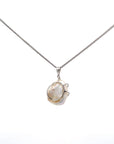 Baikalla Jewelry Gemstone Pendant Necklace Baikalla 14k White Gold Freshwater Pearl Pendant Necklace With Diamonds