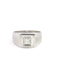 Baikalla Jewelry Gemstone Men's Ring 18k White Gold Men's Diamond Ring