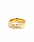 Baikalla Jewelry Gemstone Men's Ring Baikalla 18k Gold Diamond Men's Wedding Ring Band