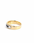 Baikalla Jewelry Gemstone Men's Ring Baikalla 14k Gold Two Tone Black Diamond Men's Wedding Ring Band