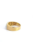 Baikalla Jewelry Gemstone Men's Ring Baikalla 18k Gold Three Stone Men's Diamond Ring