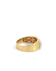 Baikalla Jewelry Gemstone Men's Ring Baikalla 18k Gold Three Stone Men's Diamond Ring