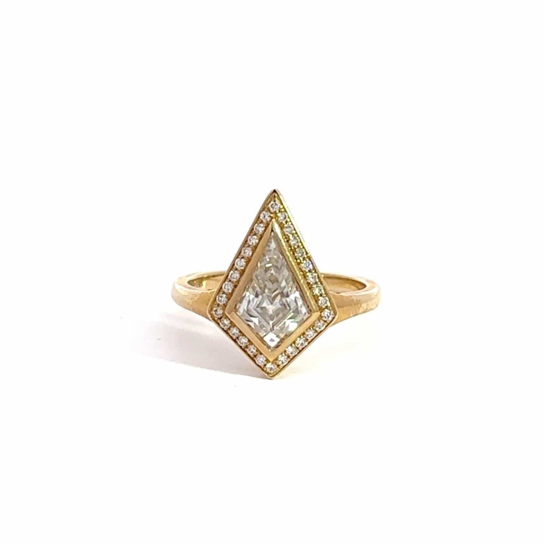 Baikalla Sterling Silver Moissanite Ring Baikalla 14k Gold Halo Moissanite 1CT Kite Cut Engagement Ring