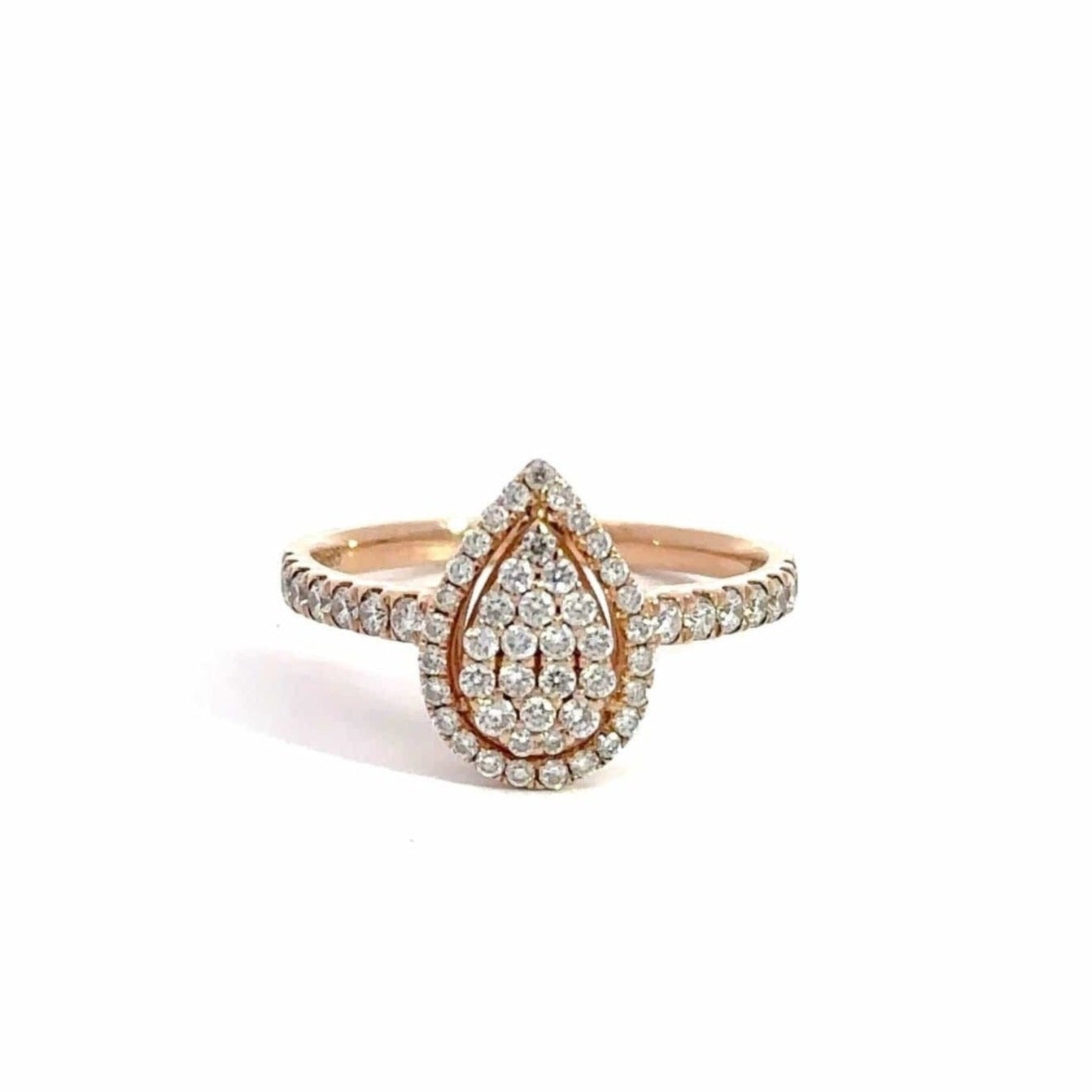 Baikalla Jewelry 18k Gold Engagment Ring Baikalla 14k Rose Gold Pear Cluster Diamond Engagement Ring