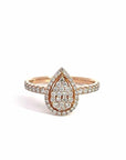 Baikalla Jewelry 18k Gold Engagment Ring Baikalla 14k Rose Gold Pear Cluster Diamond Engagement Ring