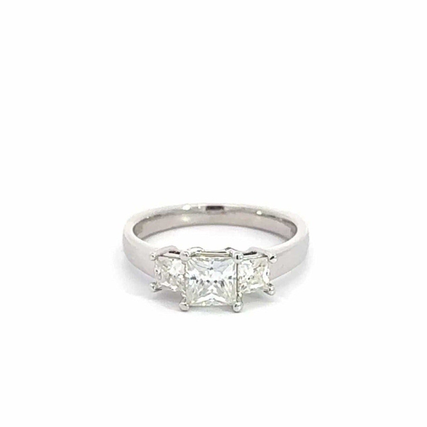 Baikalla Baikalla™ 14k White Gold Three Stone Moissanite Engagement Ring