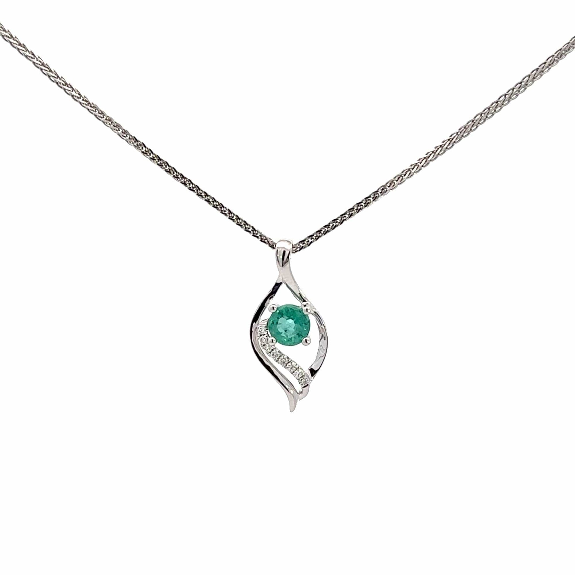 Baikalla Jewelry Gold Aquamarine Necklace 14k White Gold Natural Emerald Pendant Necklace