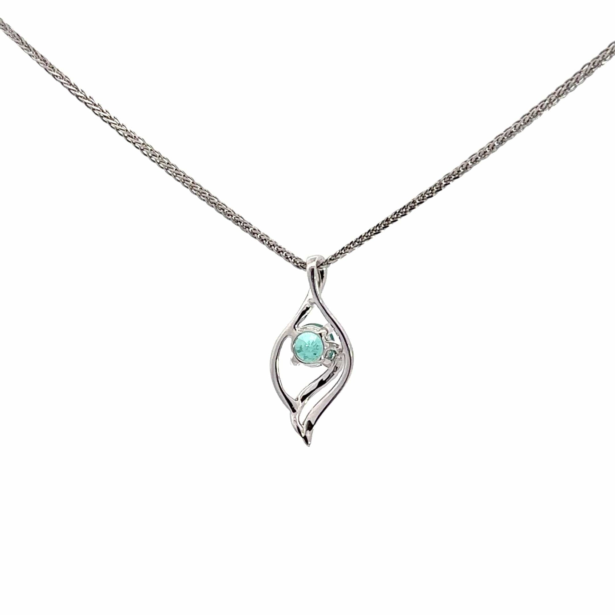 Baikalla Jewelry Gold Aquamarine Necklace 14k White Gold Natural Emerald Pendant Necklace