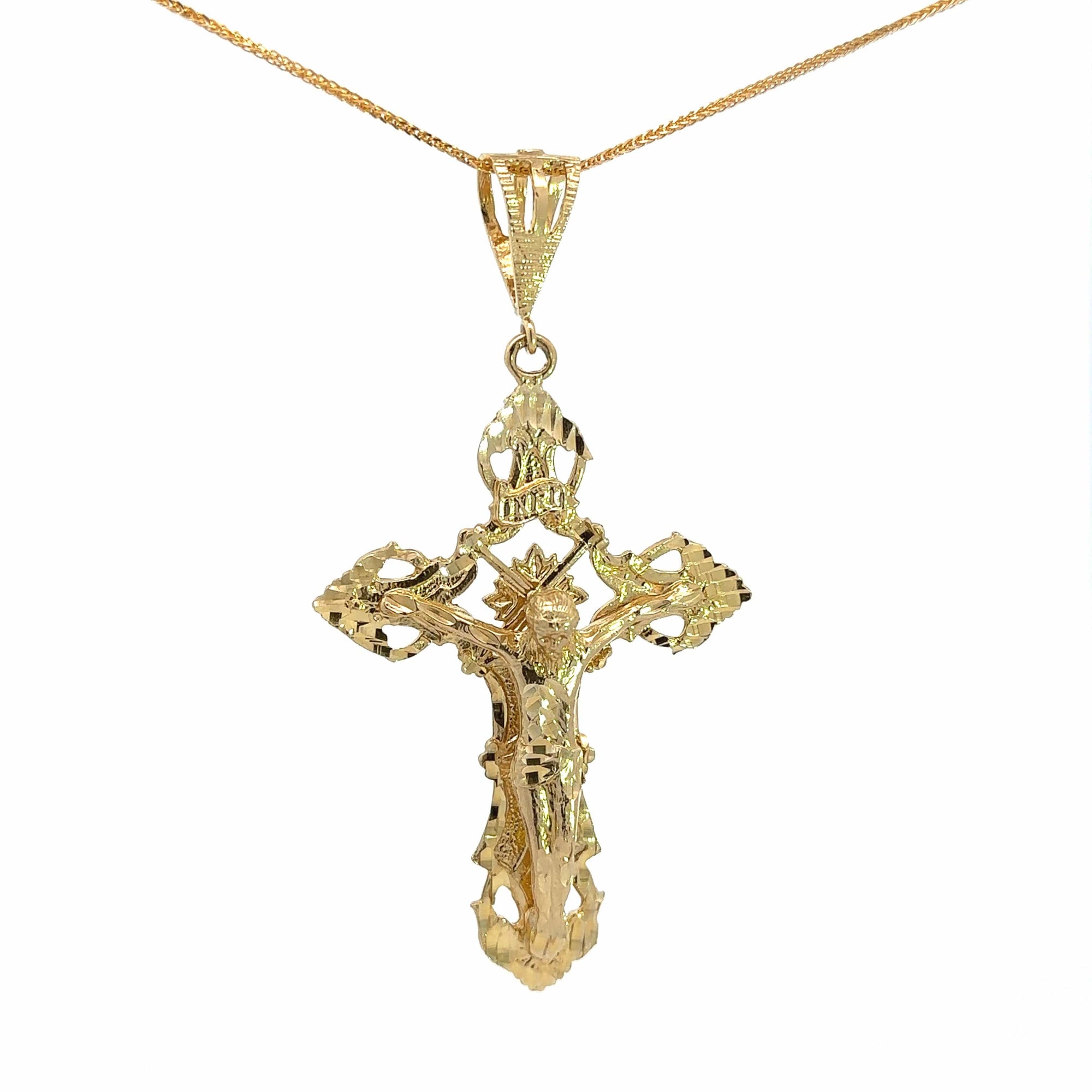 Baikalla Jewelry 14K Pure Yellow Gold Pendant 14k Yellow Gold Cross Pendant Necklace