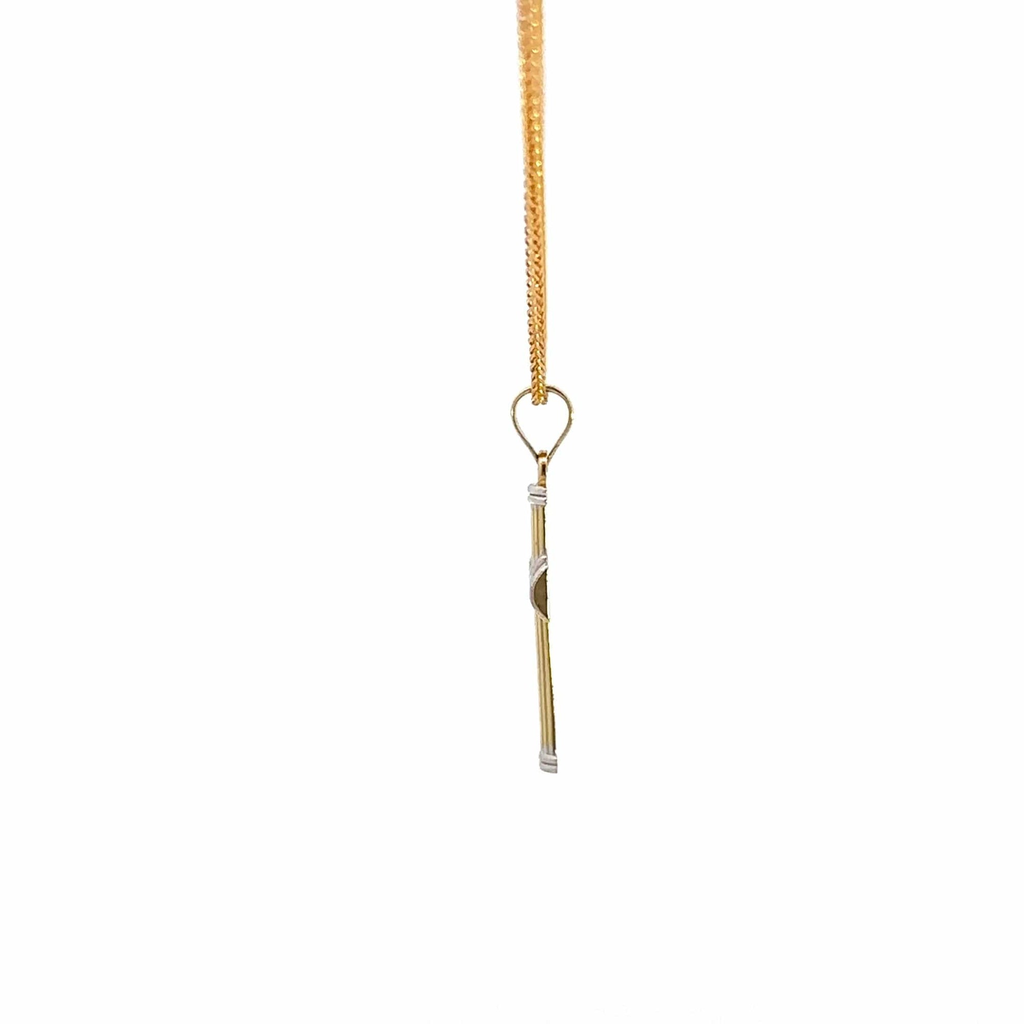 Baikalla Jewelry 14K Pure Yellow Gold Pendant 14k Two Tone Gold Cross Pendant Necklace