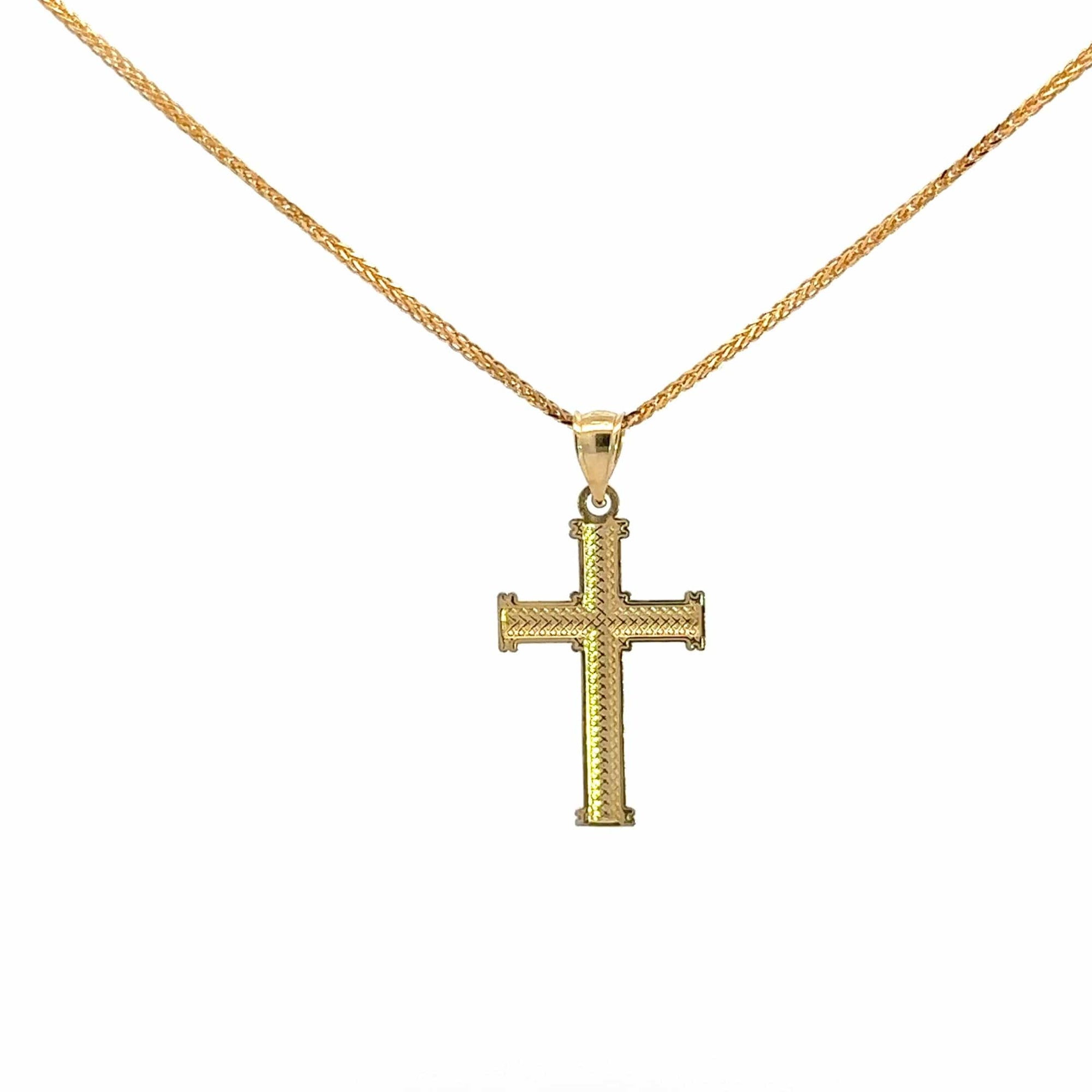 Baikalla Jewelry 14K Pure Yellow Gold Pendant 14k Two Tone Gold Cross Pendant Necklace