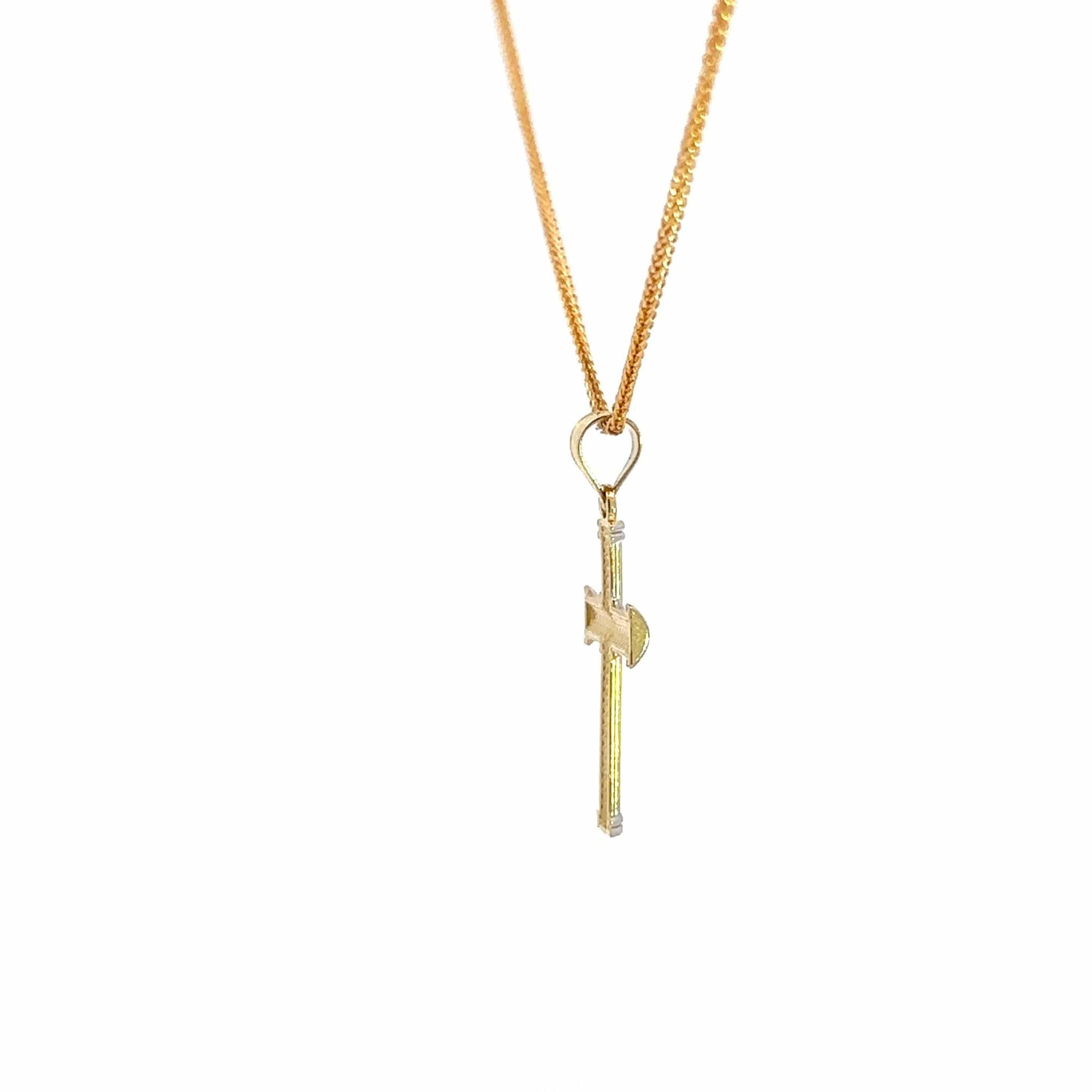 Baikalla Jewelry 14K Pure Yellow Gold Pendant 14k Two Tone Gold Cross Pendant Necklace