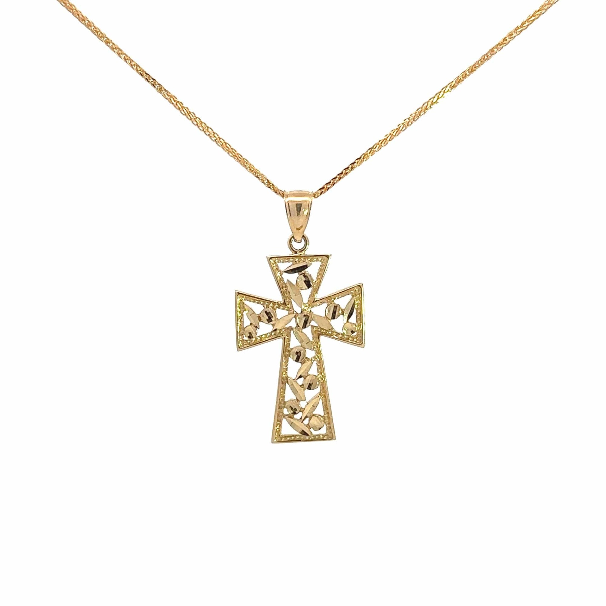 Baikalla Jewelry 14K Pure Yellow Gold Pendant 14k Yellow Gold Cross Pendant Necklace