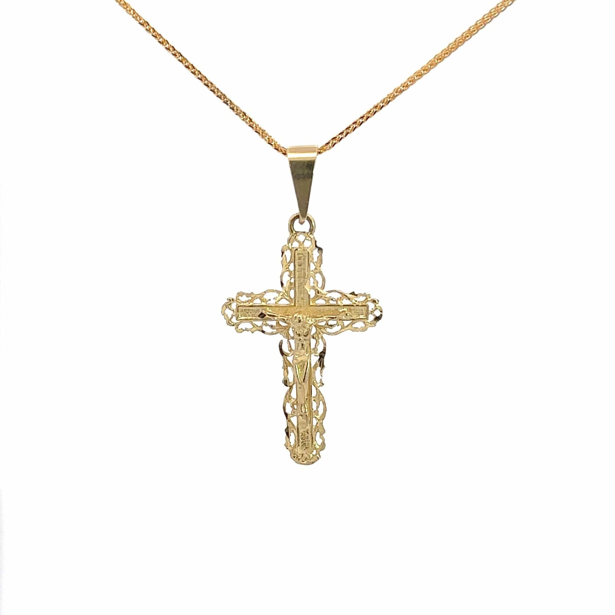 Baikalla Jewelry 14K Pure Yellow Gold Pendant 14k Yellow Gold Cross Pendant Necklace