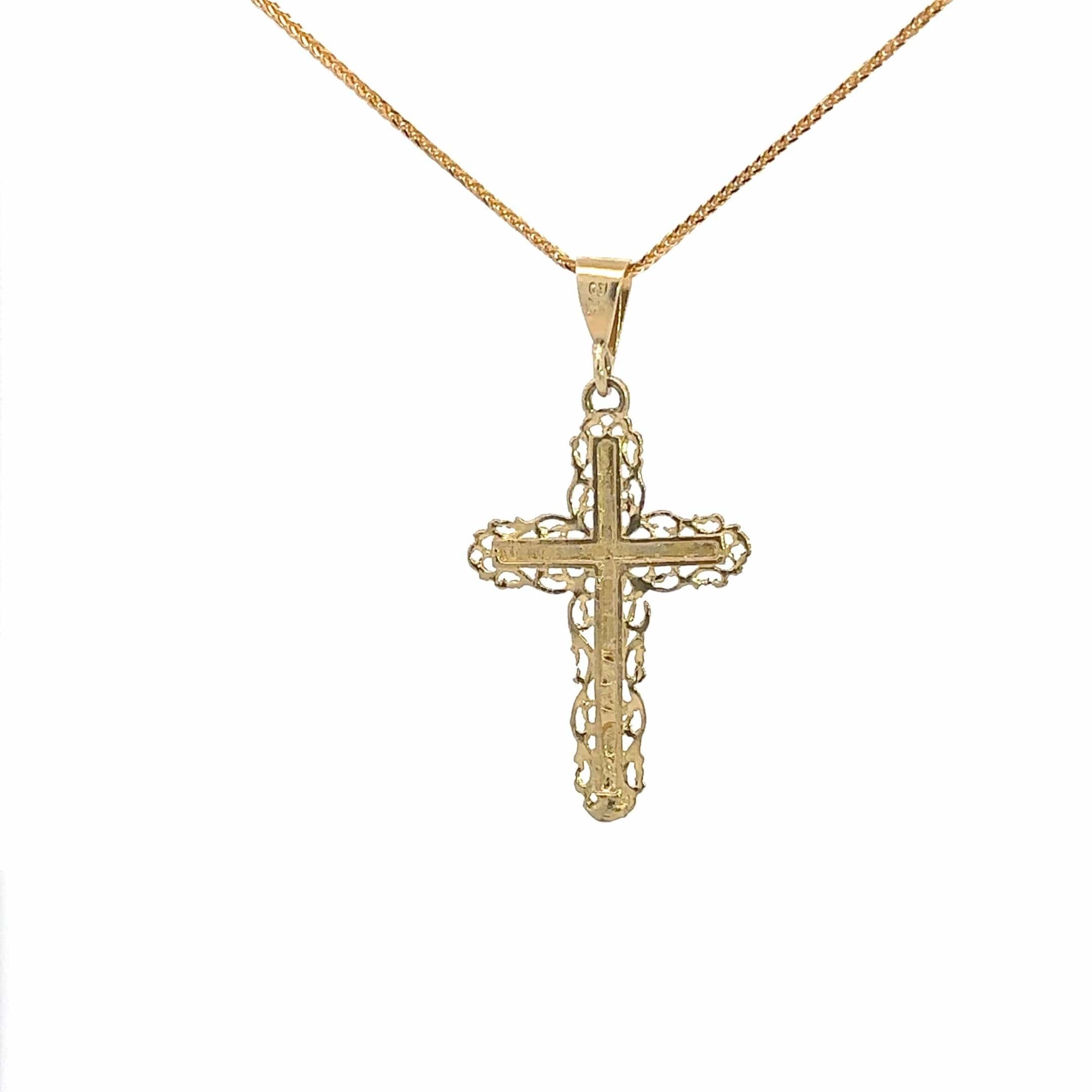 Baikalla Jewelry 14K Pure Yellow Gold Pendant 14k Yellow Gold Cross Pendant Necklace