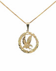 Baikalla Jewelry 14K Yellow Gold Pendant Baikalla 14k Yellow Gold Eagle in Wreath Pendant Necklace