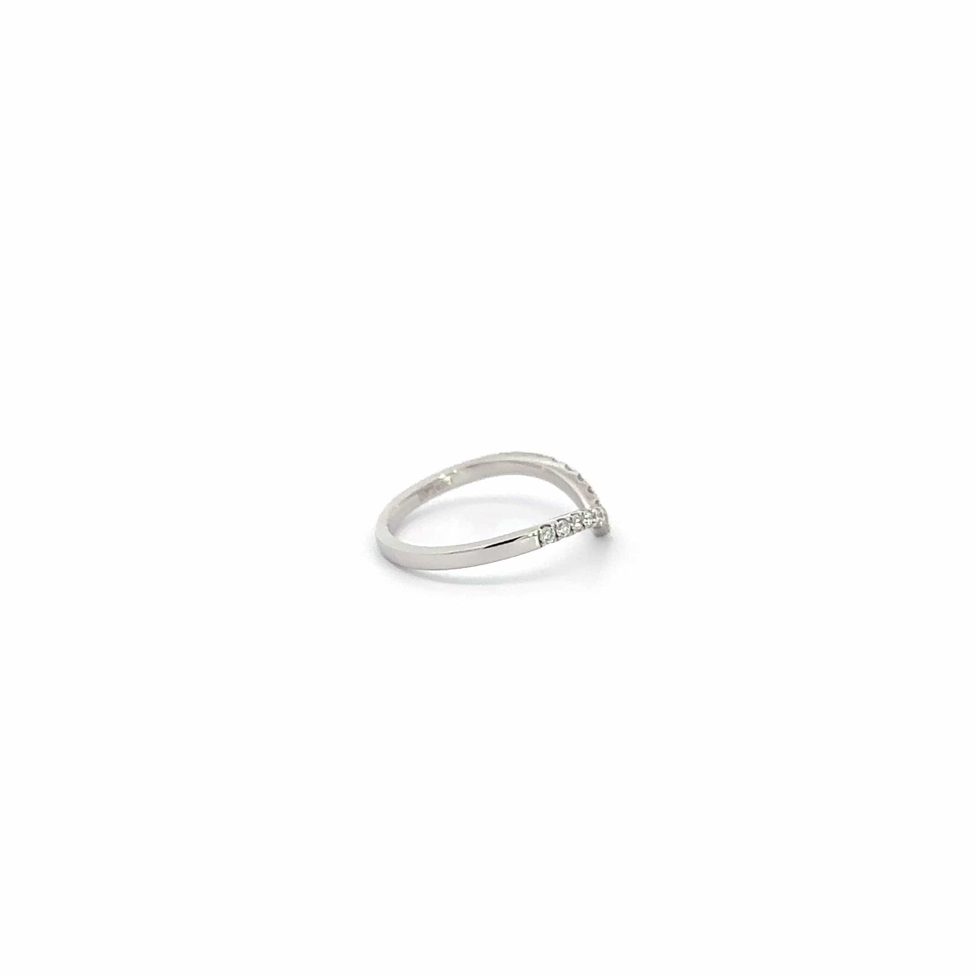 Baikalla Jewelry Diamond Ring Baikalla 14k White Gold Diamond Contour Anniversary Band