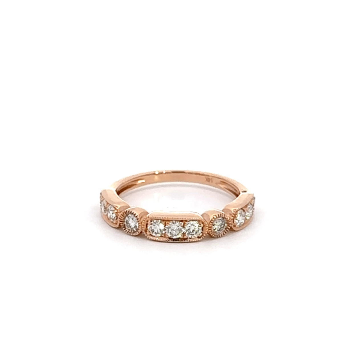 Baikalla Jewelry Diamond Ring Baikalla 14k Rose Gold Diamond Anniversary Band