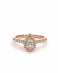 Baikalla Sterling Silver Moissanite Ring Baikalla 14k Rose Gold Tear Moissanite Engagement Ring