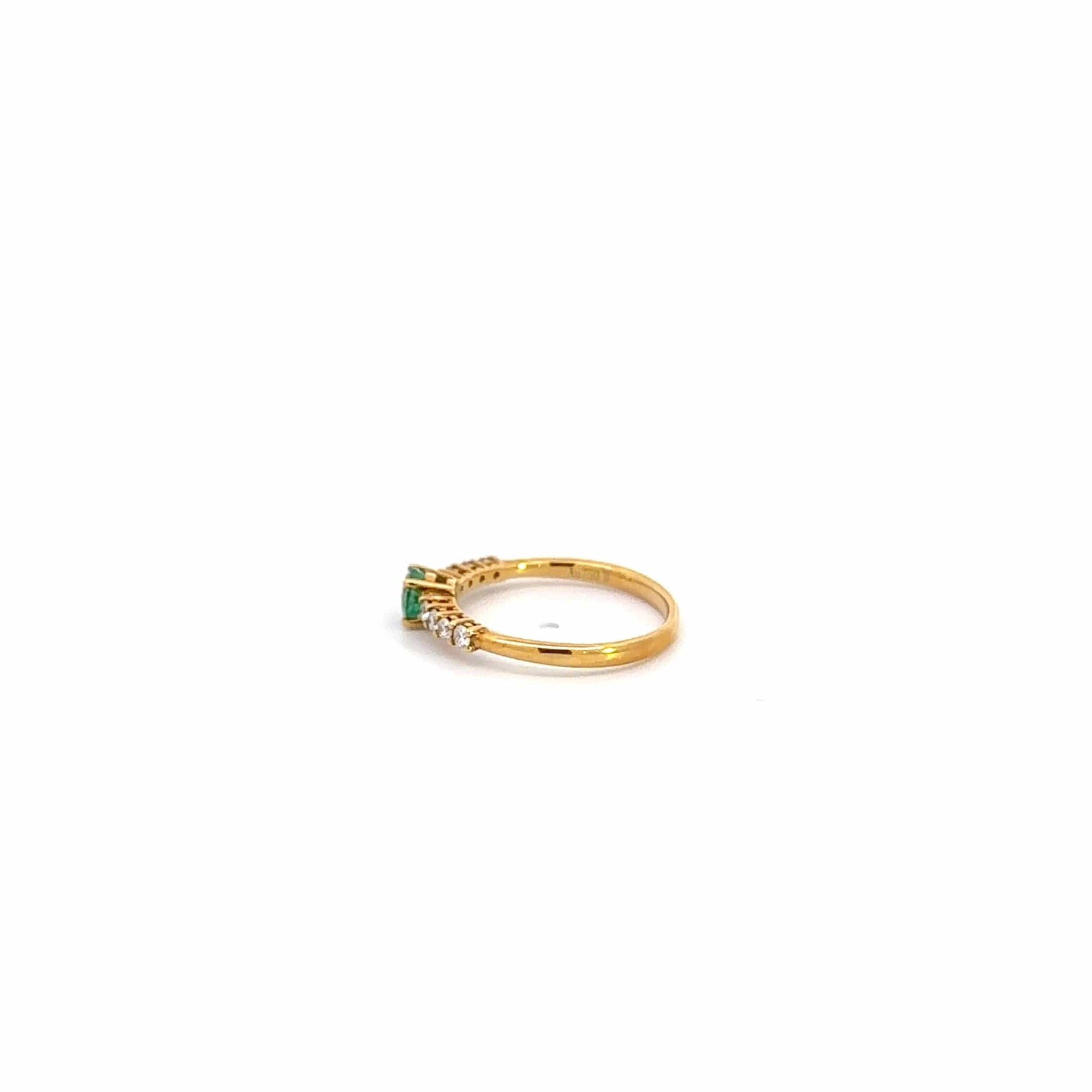 Baikalla Jewelry Gold Emerald Ring 18k Yellow Gold Natural Emerald Ring