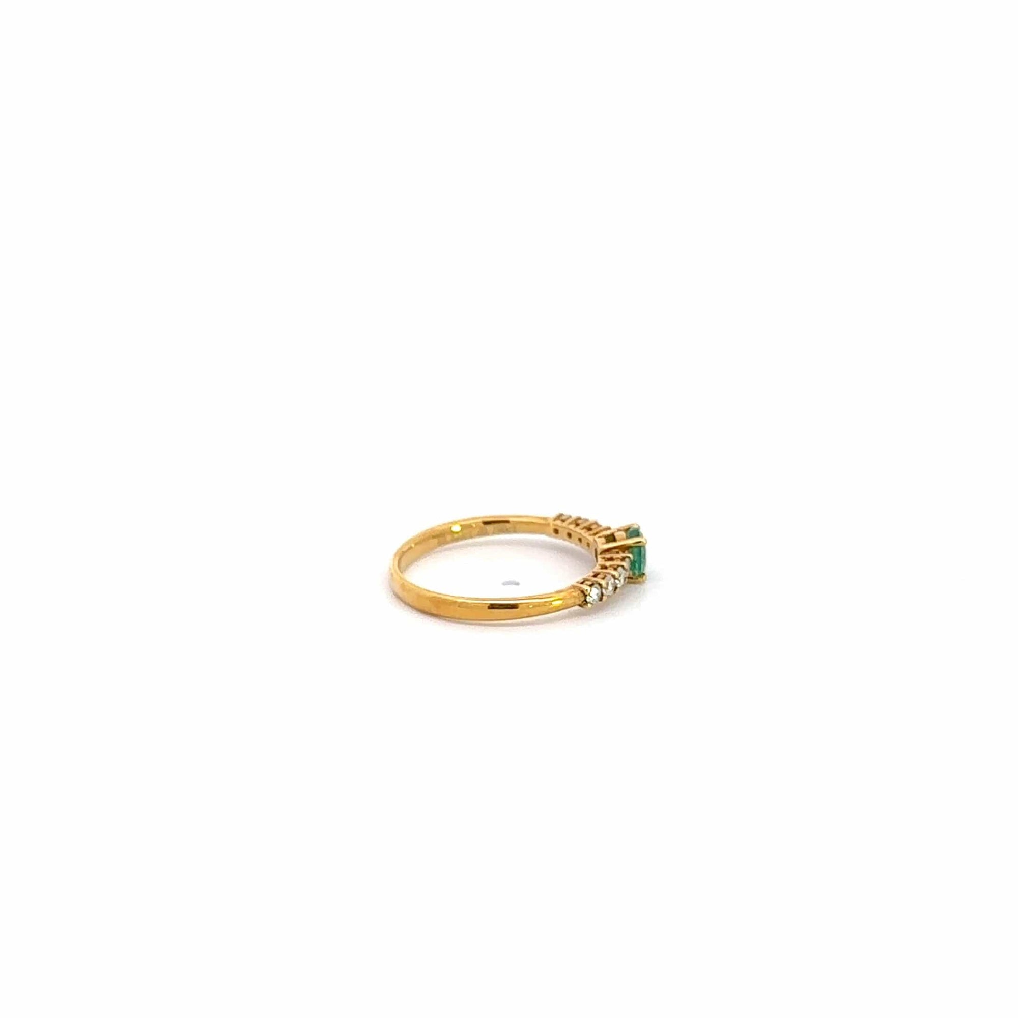 Baikalla Jewelry Gold Emerald Ring 18k Yellow Gold Natural Emerald Ring