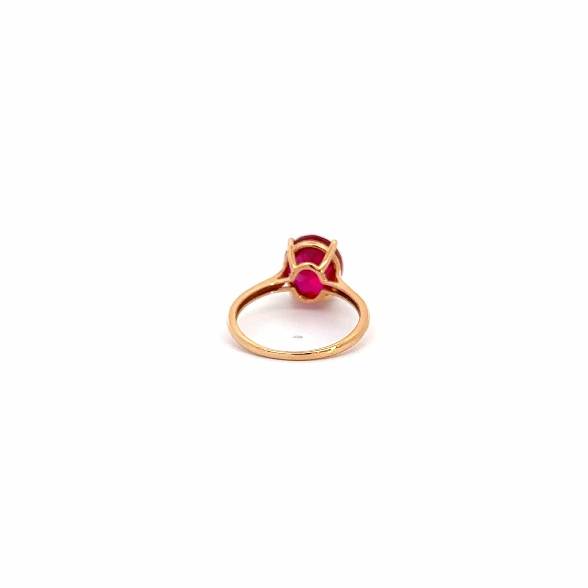 Baikalla Jewelry Gold Sapphire Ring 18k Gold Lab-Created Ruby Ring With CZ