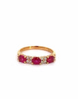 Baikalla Jewelry Gold Emerald Ring 18k Gold Heat Treated Ruby Ring