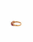 Baikalla Jewelry Gold Emerald Ring 18k Gold Heat Treated Ruby Ring