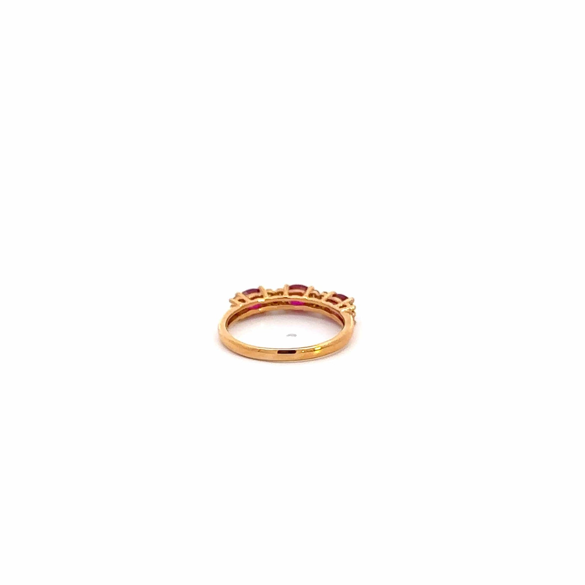 Baikalla Jewelry Gold Emerald Ring 18k Gold Heat Treated Ruby Ring